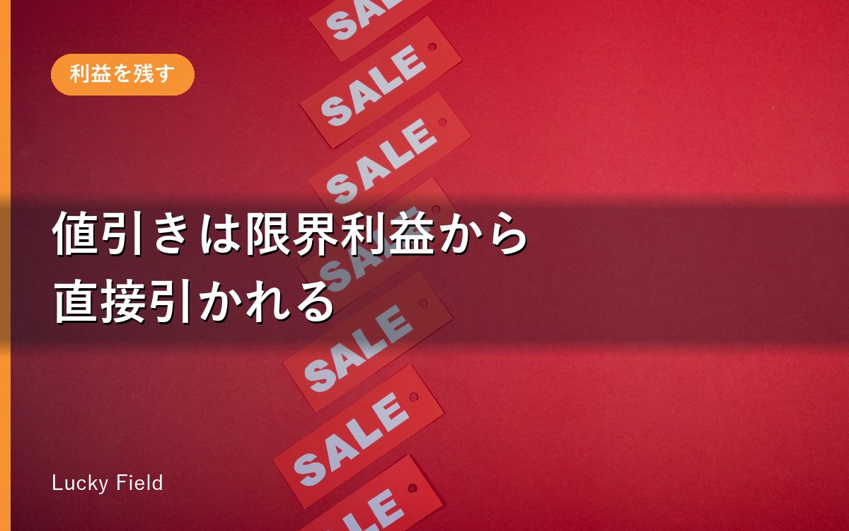 限界利益の計算式と、値引きの本当の怖さ